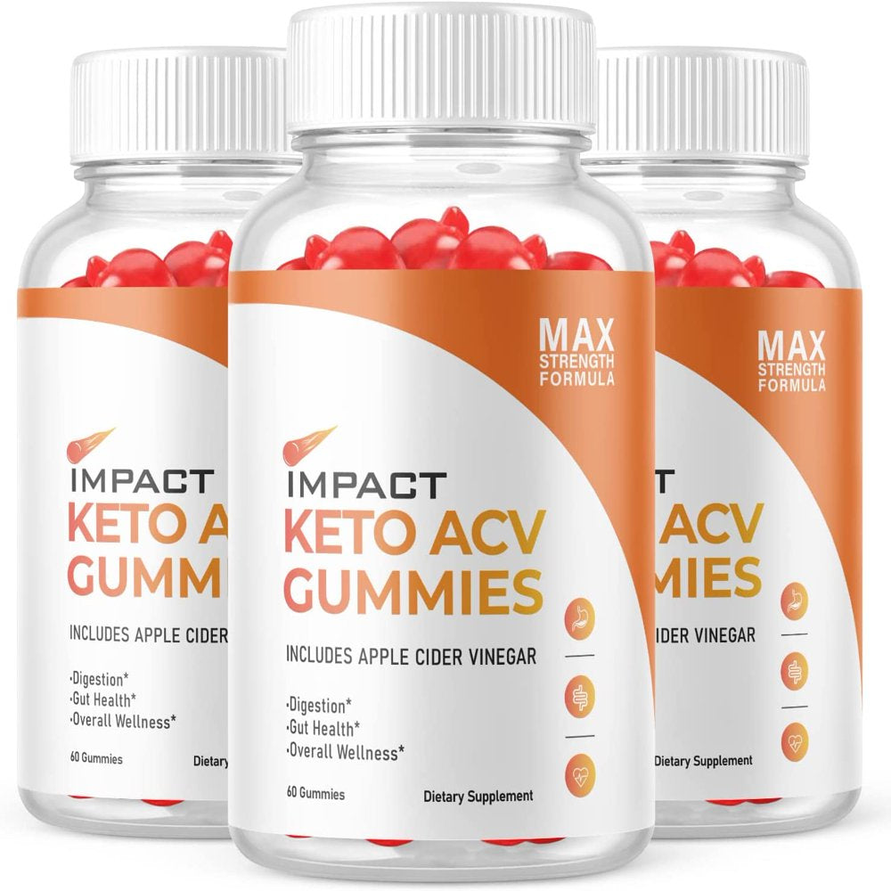 (3 Pack) Impact Keto ACV Gummies - Supplement for Weight Loss - Energy & Focus Boosting Dietary Supplements for Weight Management & Metabolism - Fat Burn - 180 Gummies