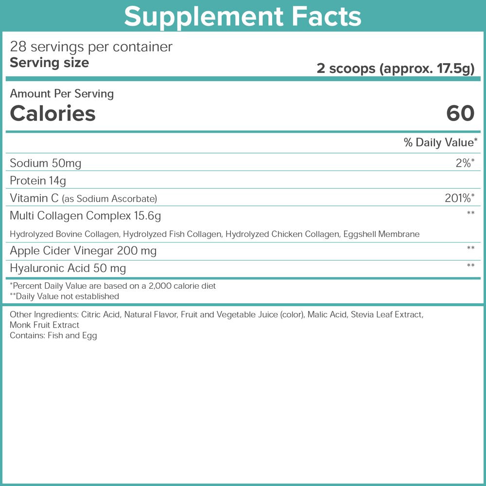 Skinnyfit Super Youth Tropical Punch Collagen Powder Dietary Supplement, 28 Servings