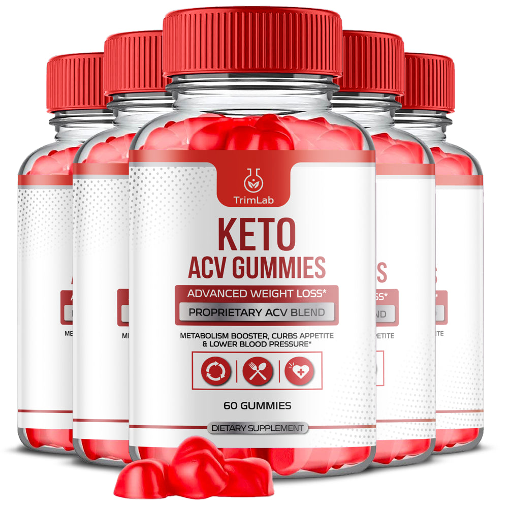 (5 Pack) Trimlab Keto ACV Gummies - Supplement for Weight Loss - Energy & Focus Boosting Dietary Supplements for Weight Management & Metabolism - Fat Burn - 300 Gummies