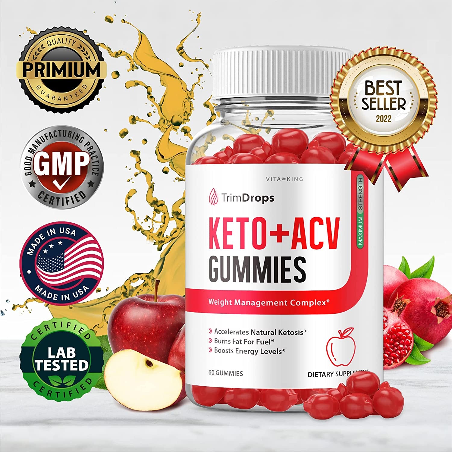 (5 Pack) Trim Drops Keto ACV Gummies Advanced Trim Drops Keto Gummies Ketosis Formula Trim Drops Keto Gummies ACV (300 Gummies)