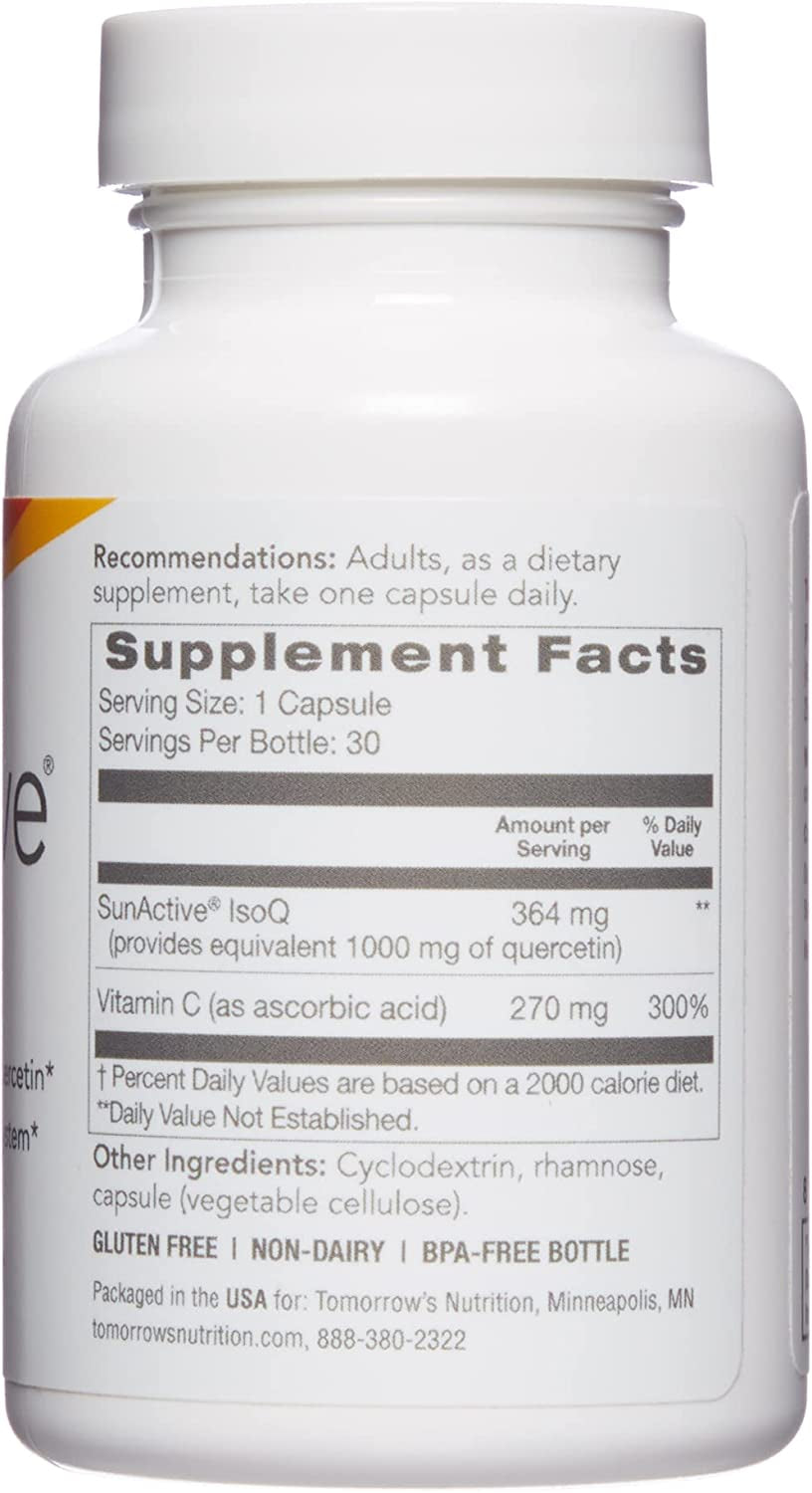 Tomorrow'S Nutrition Sunactive Isoq, 25X More Bioavailable than Quercetin