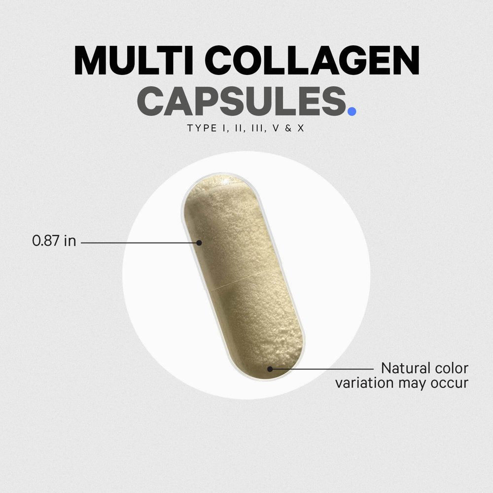 Codeage Multi Collagen Protein Capsules, Type I, II, III, V, X, Bone Broth, Ashwagandha & Amla Berry, 90 Ct