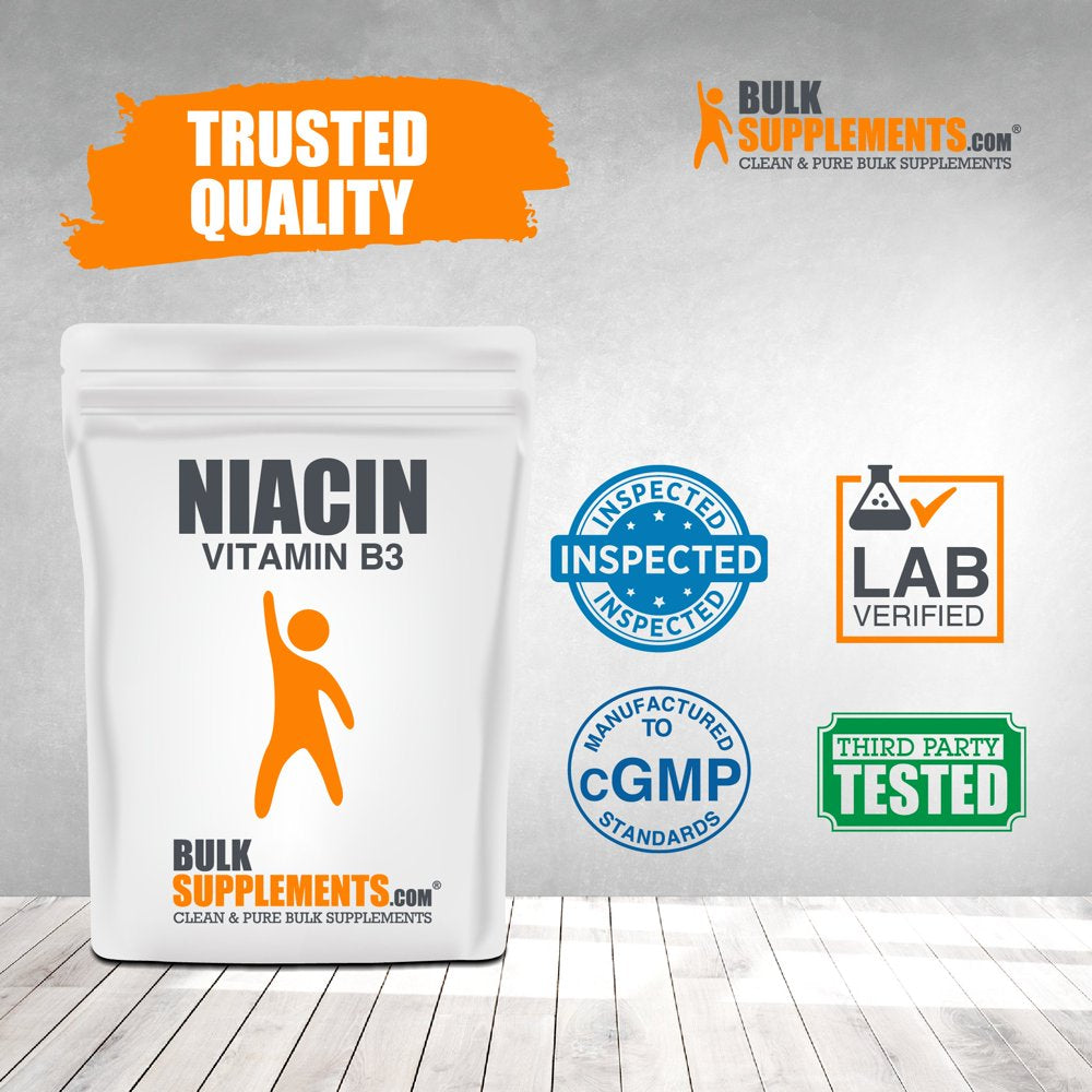 Bulksupplements.Com Niacin (Vitamin B3) Powder - Niacin 500 Mg - Flush Free - B3 Vitamins - Flush Free Niacin - Vitamin B3 Niacin (100 Grams - 3.5 Oz)