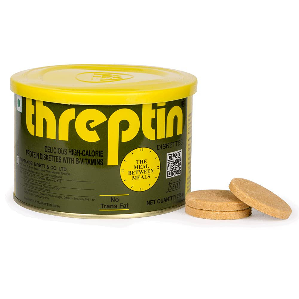 Threptin, Protein Diskettes Protein Biscuit High Calorie Supplement Forfeited with High Calorie Supplement, Regular 275 G