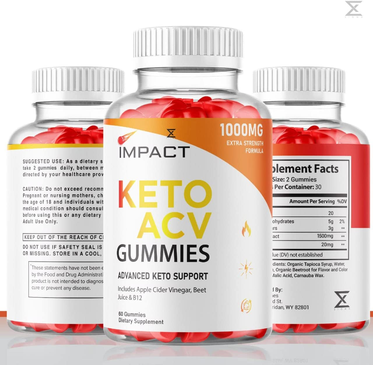 (5 Pack) Impact Keto ACV Gummies Advanced Keto plus ACV (300 Gummies)