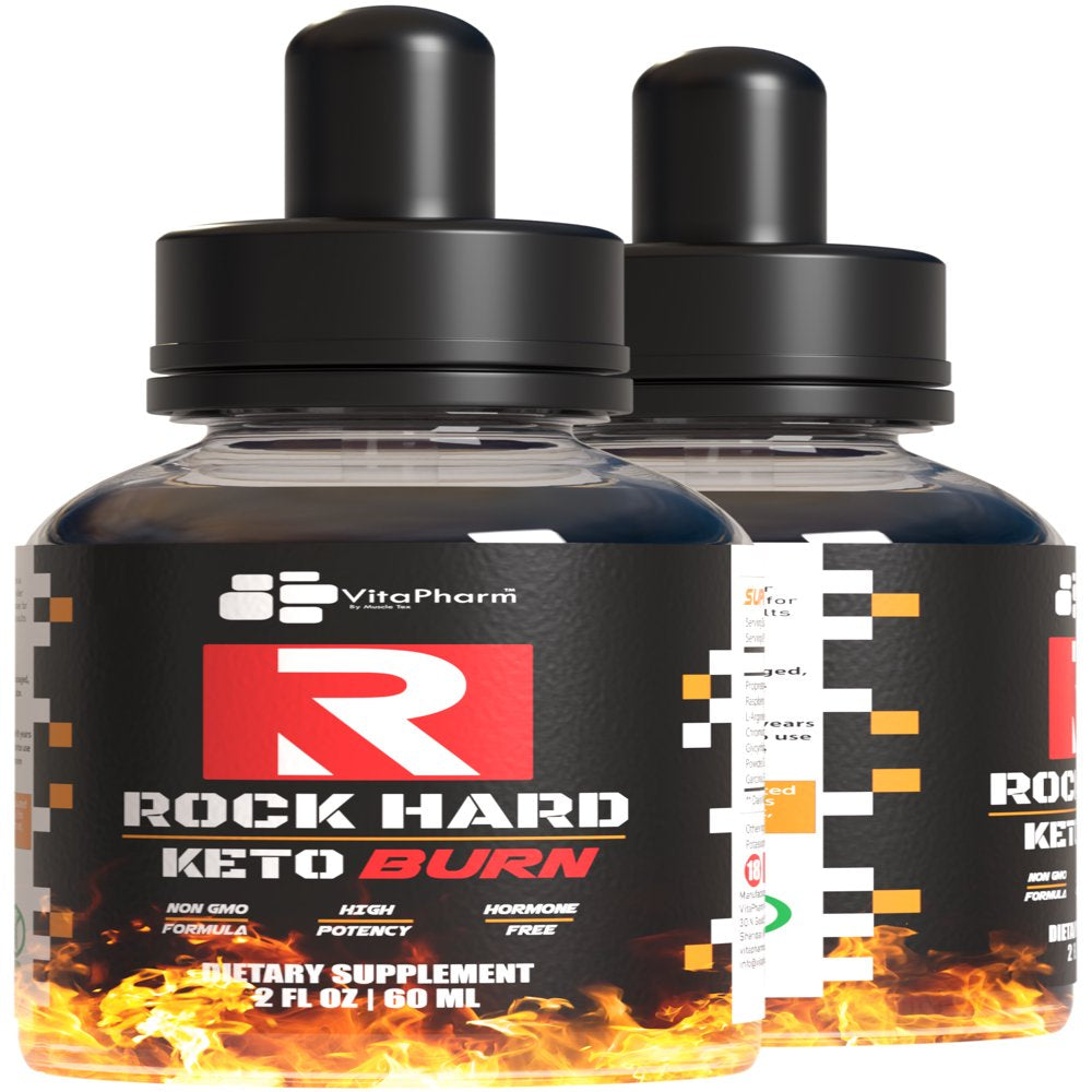 Vitapharm Nutrition Rock Hard Keto Burn Liquid Drops. Ketosis Weight Loss, Fat Burning Formula. 2Oz