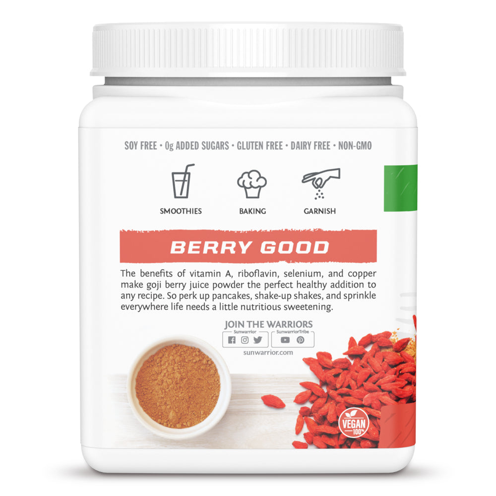 Sunwarrior Organic Goji Berry Supplement | Plant Based Superfood Powder with Vitamin A, 250G