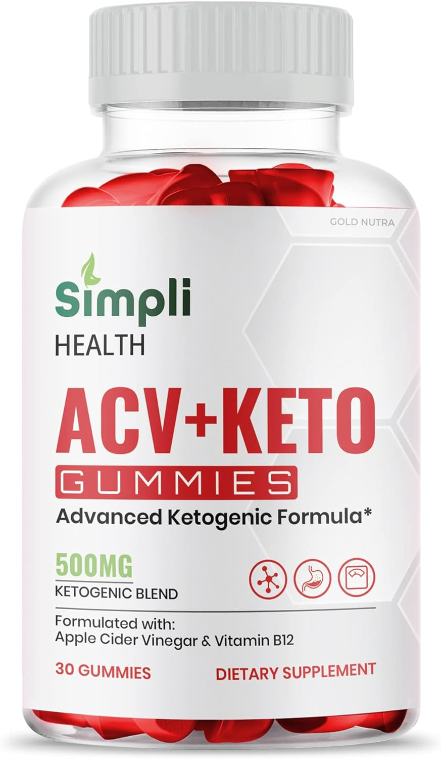 (3 Pack) Simpli Health ACV Keto Gummies, Maximum Strength