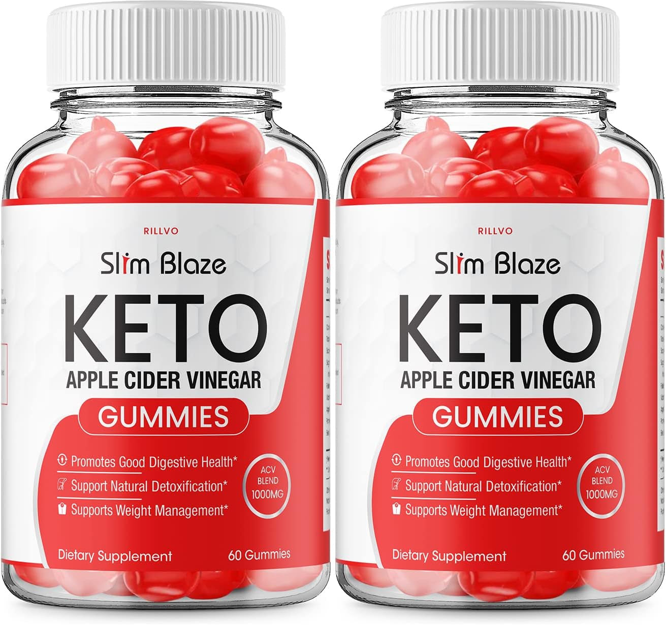 (2 Pack) Slim Blaze Keto Gummies Advanced Formula Slim Blaze Keto ACV Gummies Apple Cider Vinegar (120 Gummies)