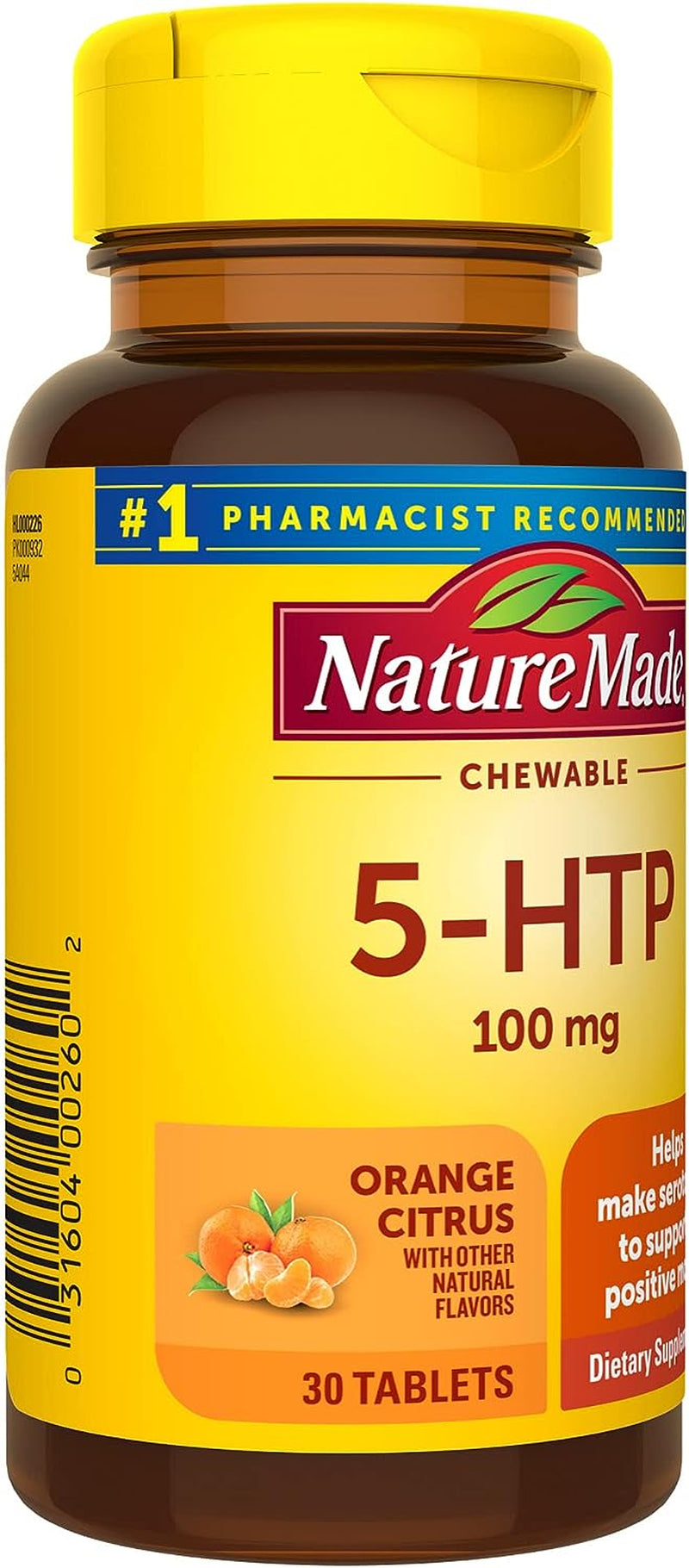 Nature Made Chewable 5HTP 100Mg, 5-HTP Mood Support Supplement, 30 5 HTP Chewable Tablets, 30 Day Supply