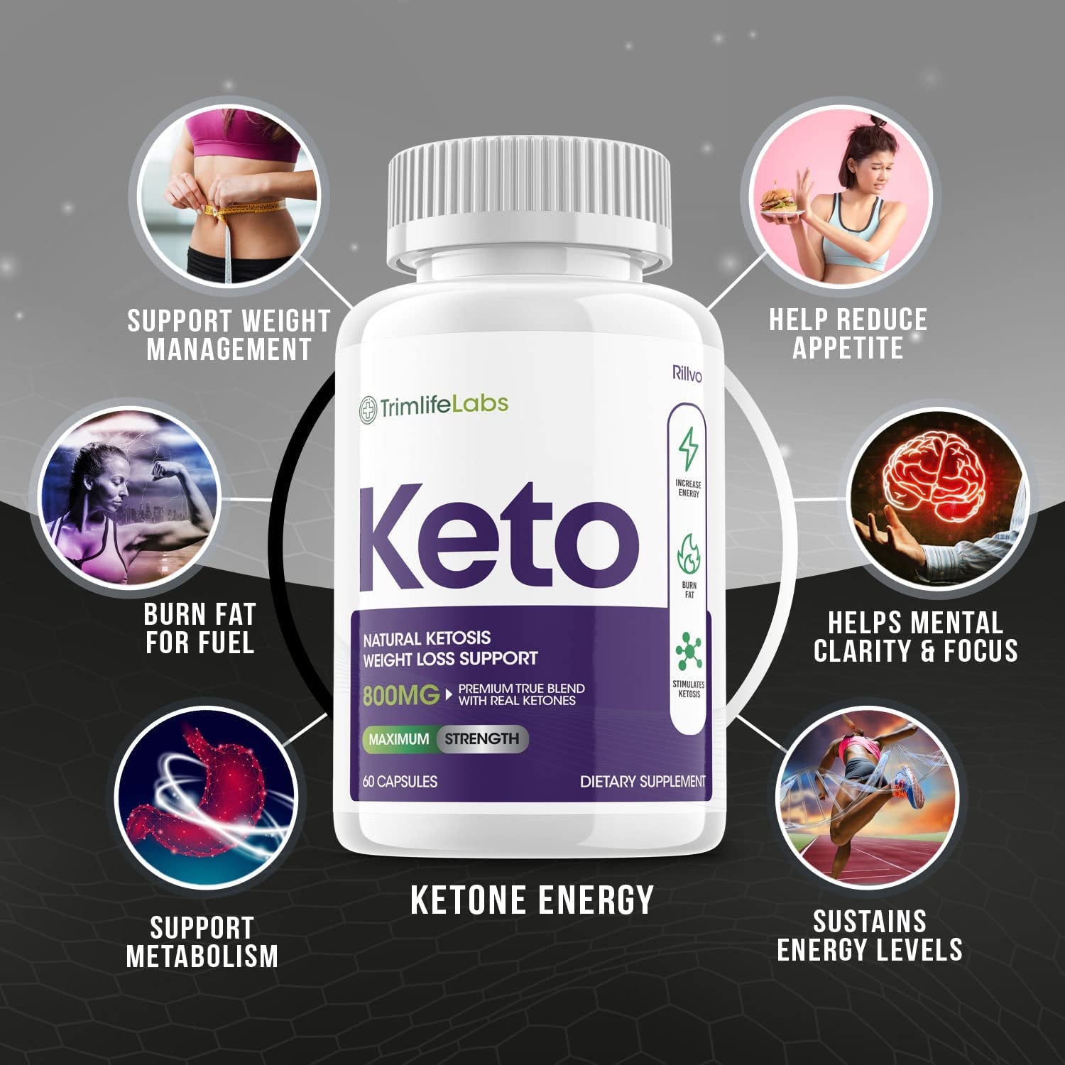 (5 Pack) Trim Life Keto Advanced Weight Loss Supplement Ketosis Pills (300 Capsules)