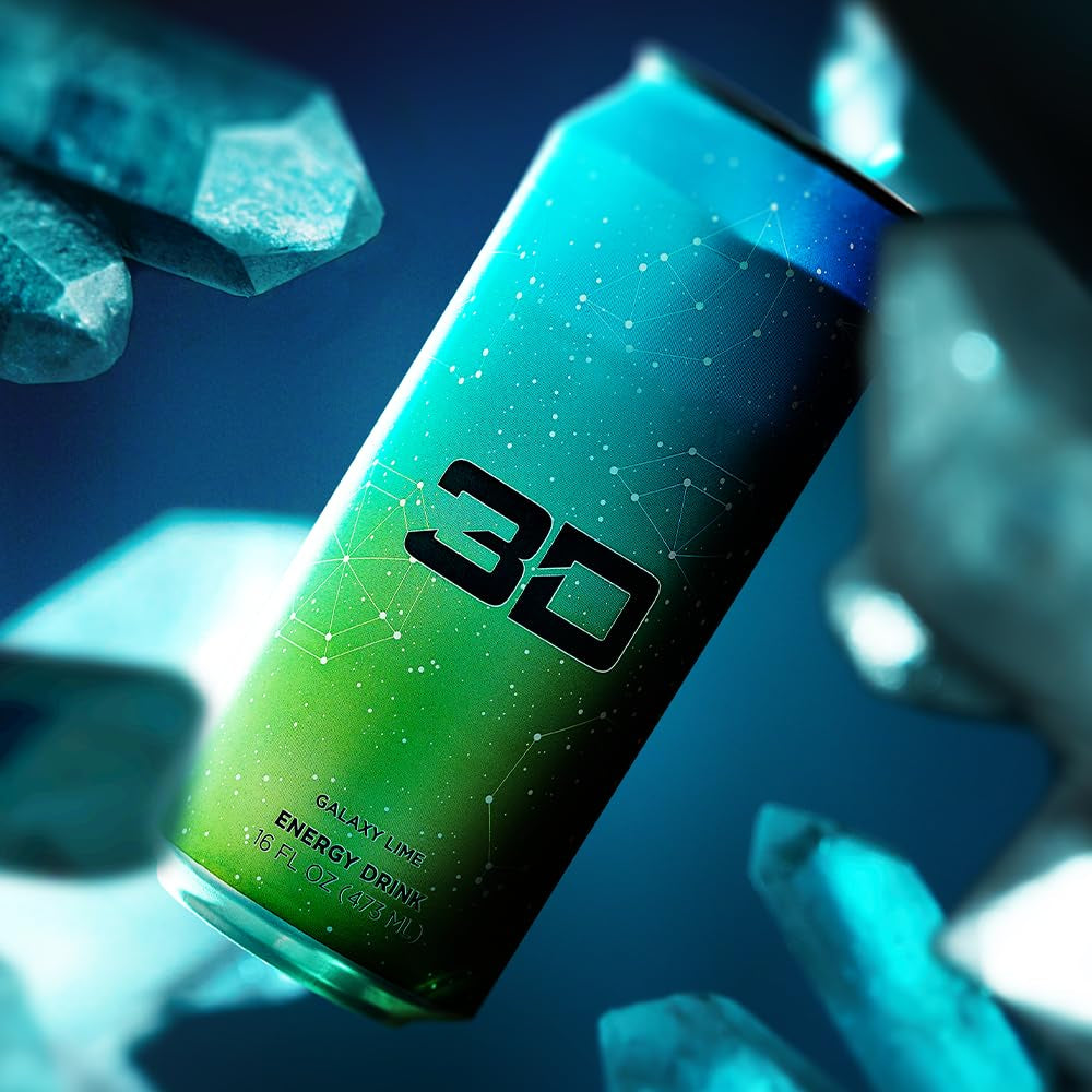 3D Energy Galaxy Lime | Sugar Free Energy Drink | Pre Workout Energy | 200Mg Caffeine with Taurine and L-Carnitine | 16 Fluid Ounce | 12 Pack | Galaxy