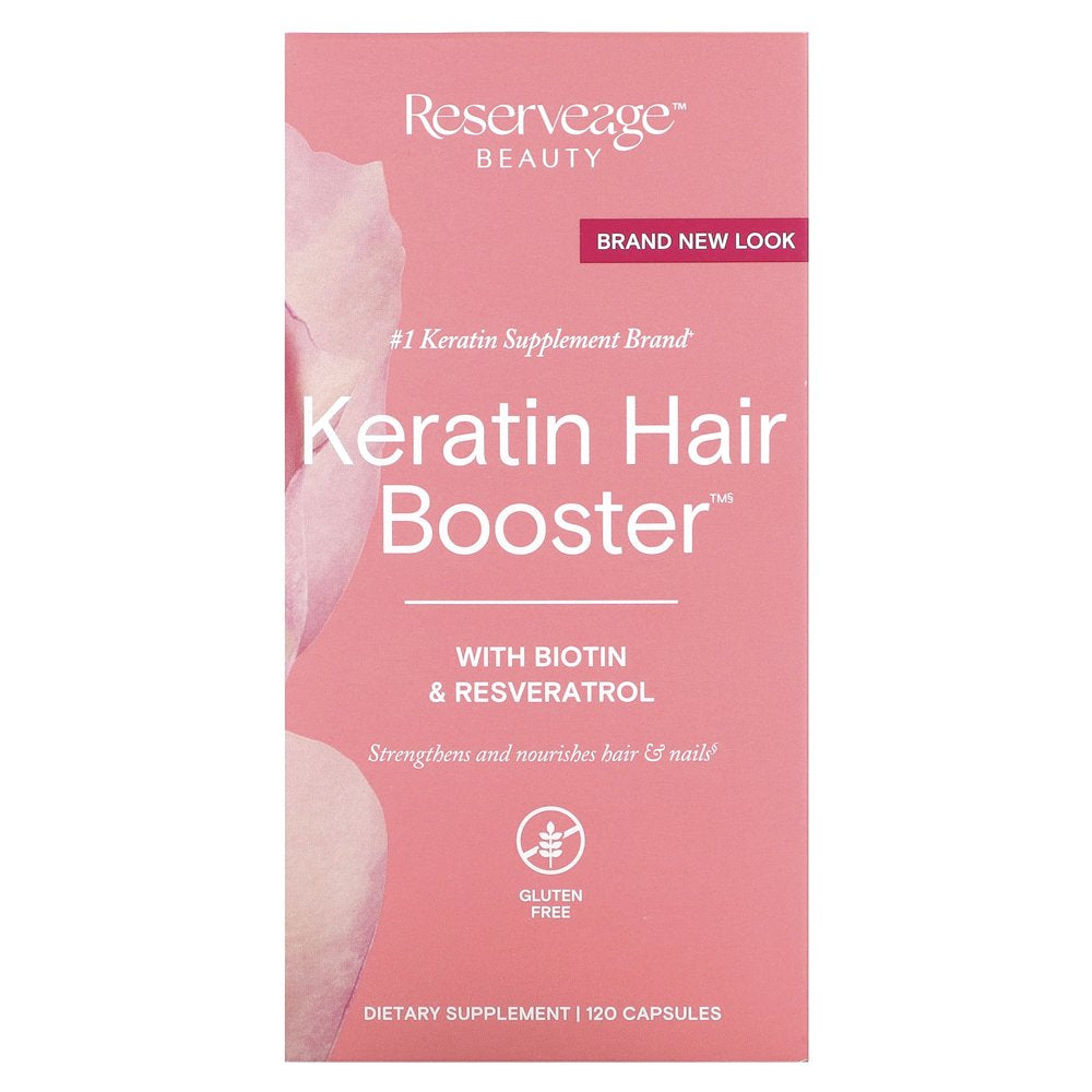 Reserveage Nutrition, Keratin Hair Booster with Biotin Resveratrol, 120 Capsules