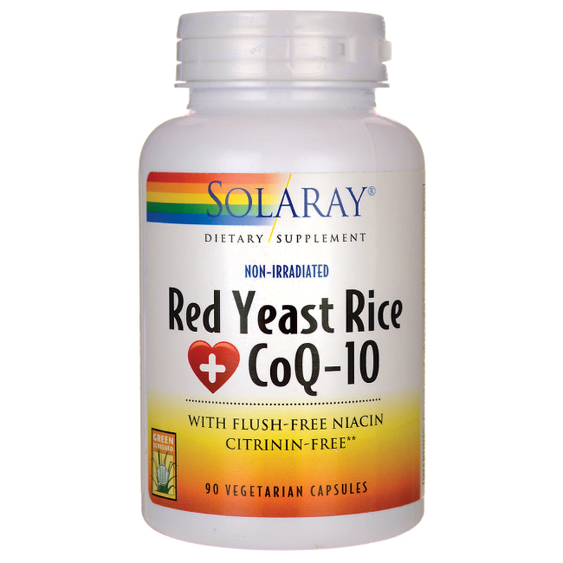 Solaray Red Yeast Rice plus Coq-10 | with Niacin for Added Cardiovascular Health Support | Non-Irradiated & No Citrinin | 90 Vegetarian Capsules