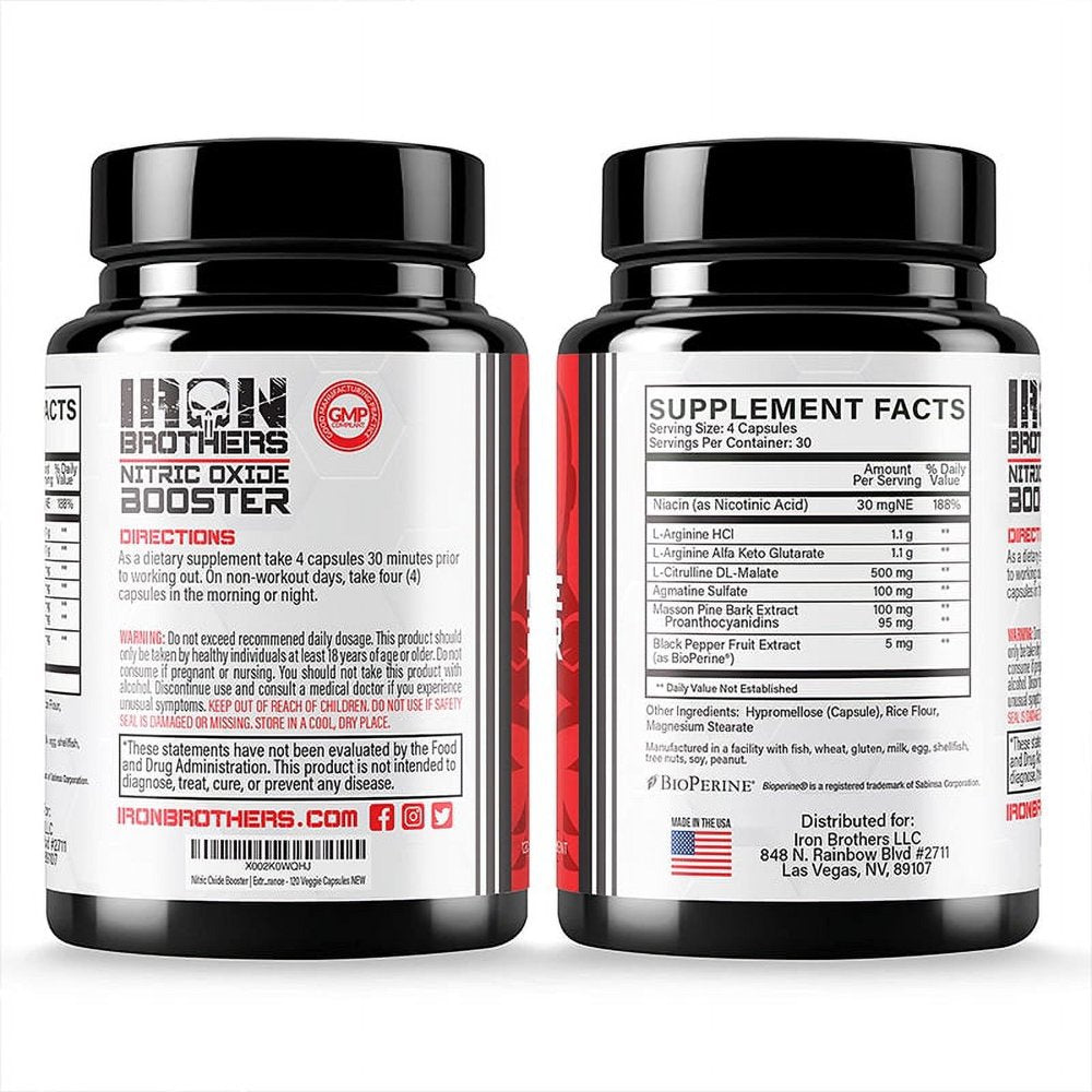 Extra Strength Pumps Supplement | Pre Workout L-Arginine | Increase Muscle Pumps, Energy & Endurance - 60/120 Vegetarian Capsules-120Capsules