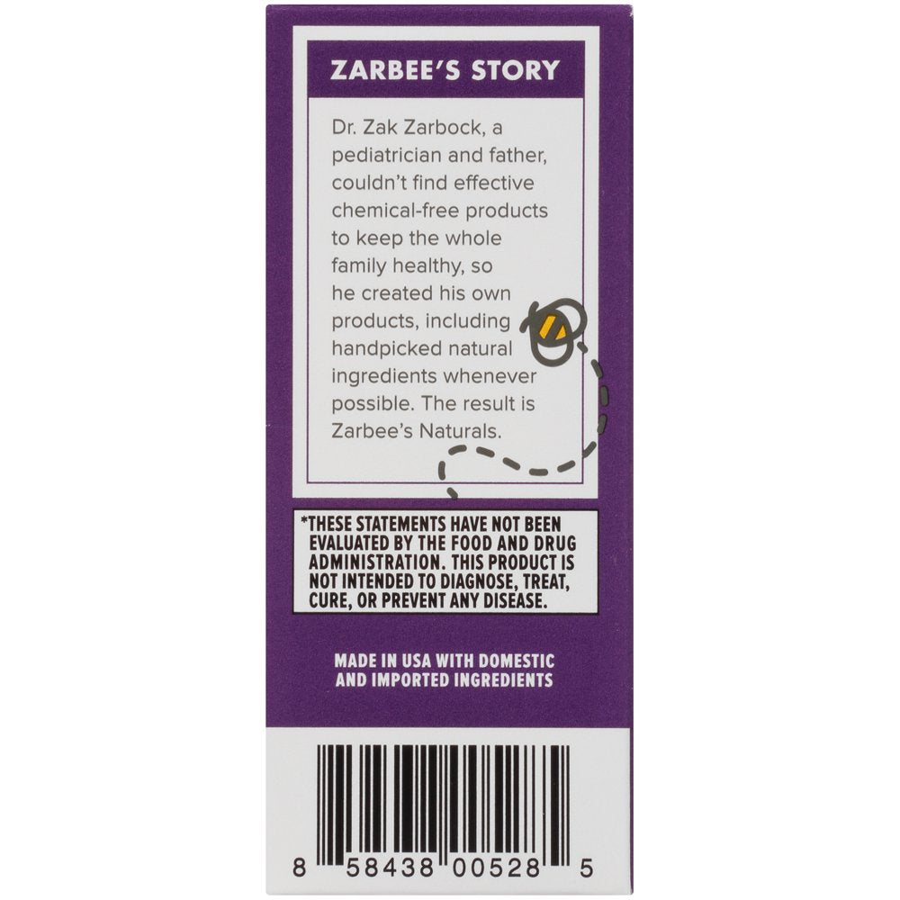 Zarbee'S Naturals Baby Multivitamin with Iron Supplement, Grape, 2 Fl Oz