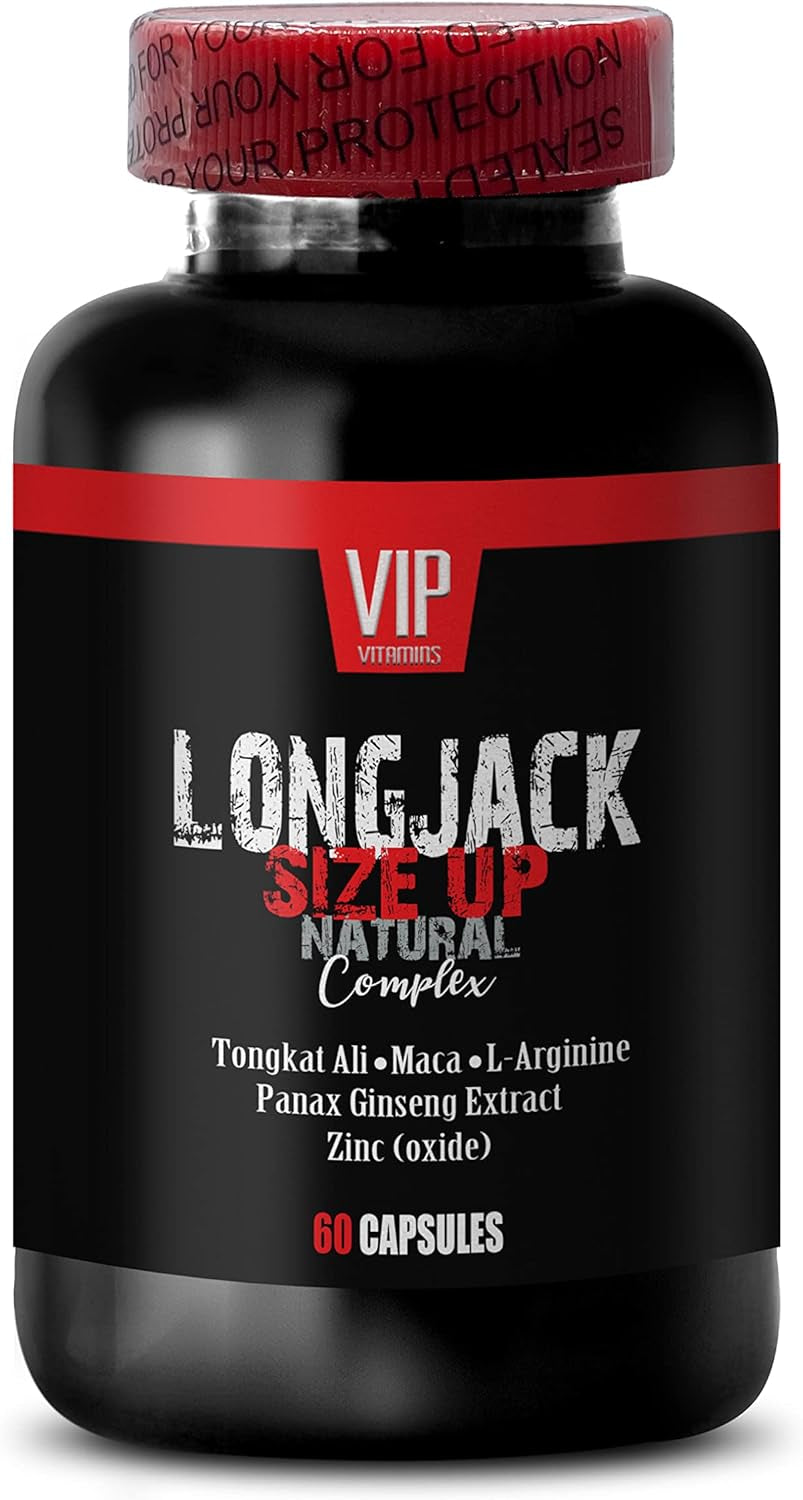 Tongkat Ali for Men - LONGJACK Size up Natural Complex, Tongkat Ali, Maca, L-Arginine - Energy Booster for Women and Men, Tongkat Ali Extract, Longjack Tongkat Ali, Men Enhancement Pills - 1B 60 Caps