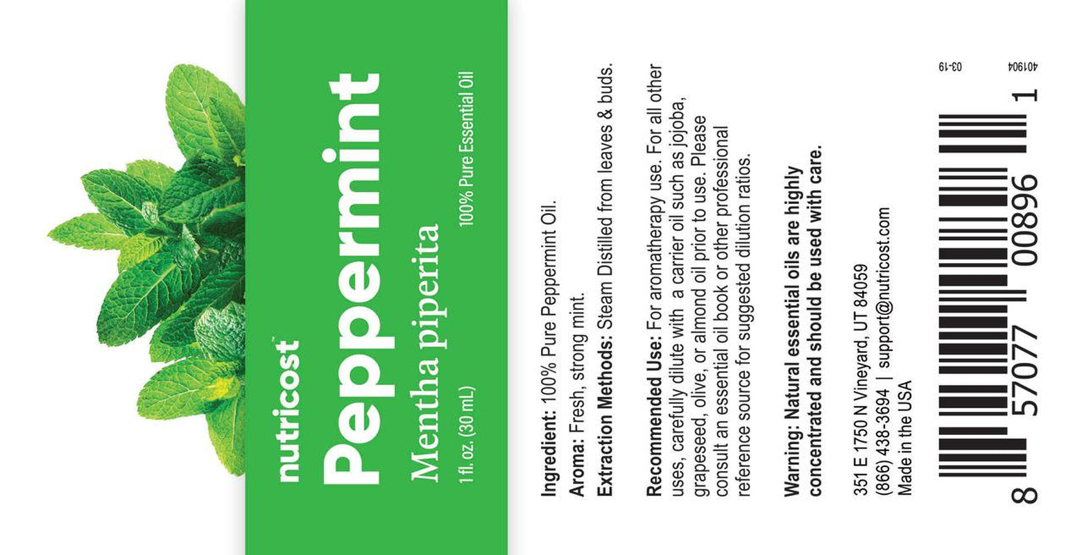 Nutricost Peppermint Essential Oil - 100% Pure Peppermint Oil - 1 Fl Oz (30 Ml)