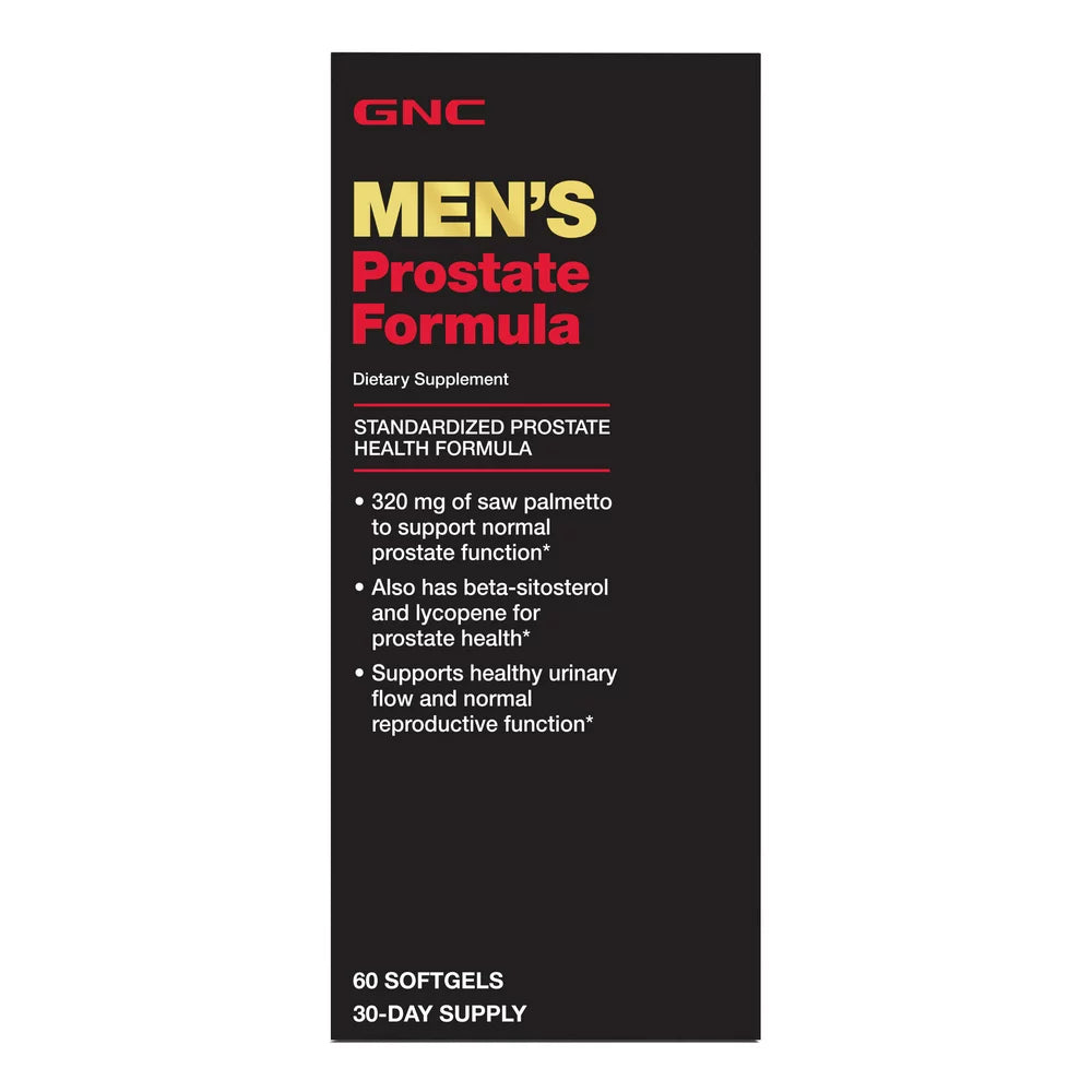 GNC Men'S Prostate Formula, 60 Softgel Capsules, with Saw Palmetto, Beta-Sitosterol, & Zinc
