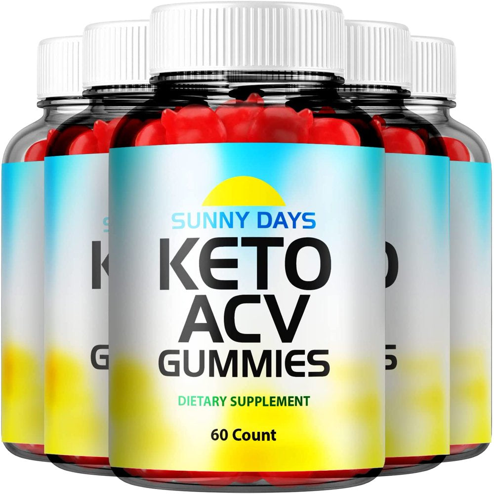 (5 Pack) Sunny Days Keto ACV Gummies - Supplement for Weight Loss - Energy & Focus Boosting Dietary Supplements for Weight Management & Metabolism - Fat Burn - 300 Gummies