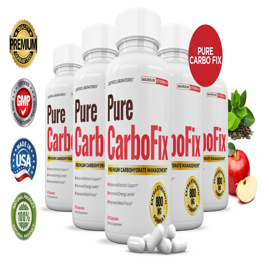 (5 Pack) Justified Laboratories Pure Carbo Fix Appetite Control Supplement 300 Capsules