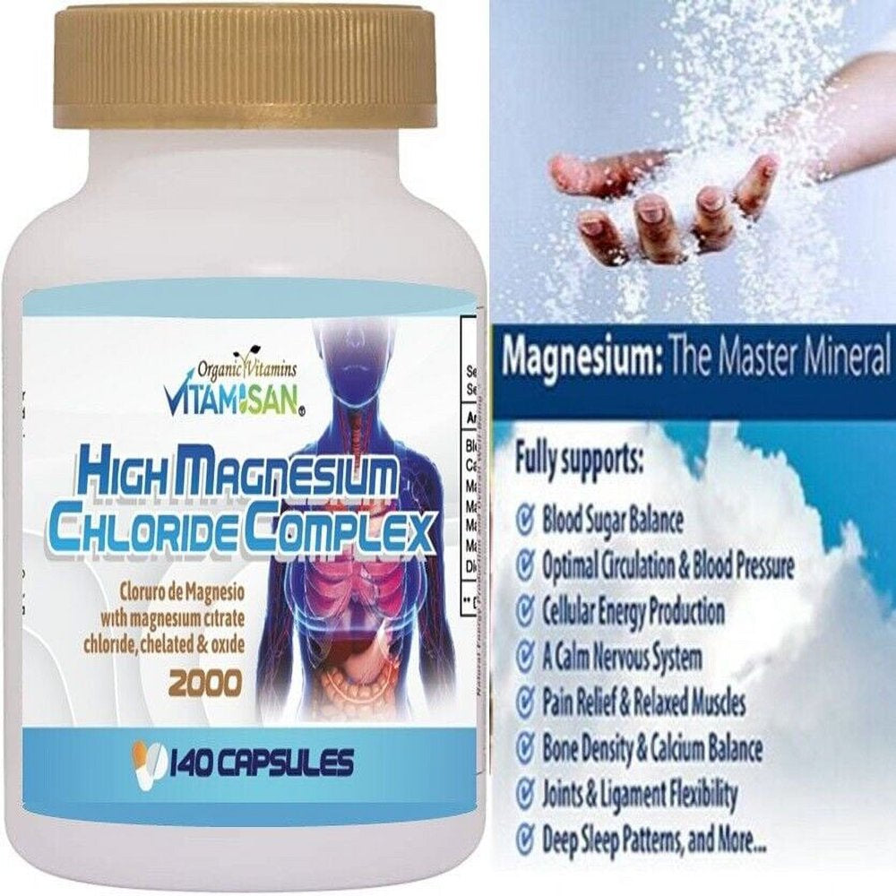 HIGH Cloruro De Magnesium Magnesium Chloride High Absorption - 140 Capsules