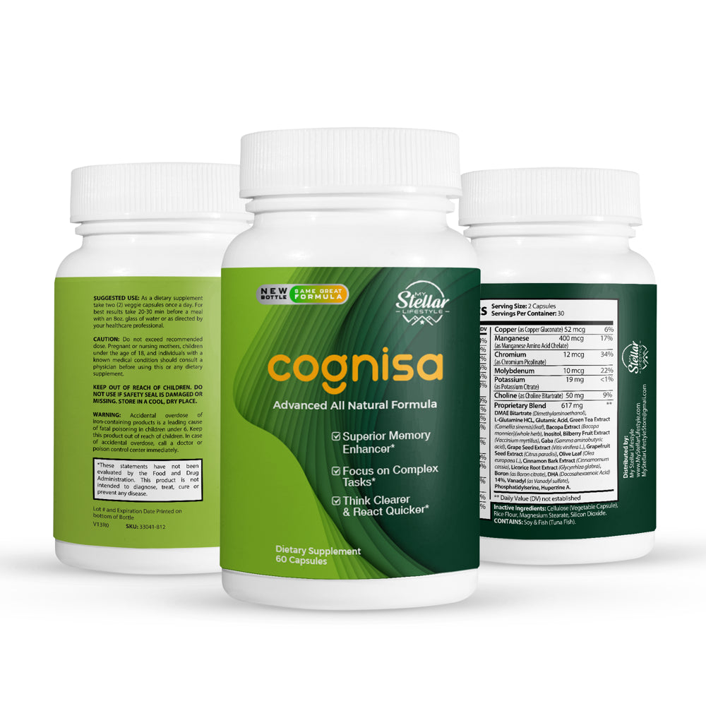 10 Pack Cognisa, Support Memory and Focus, Advanced All Natural Formula-60 Capsules X10