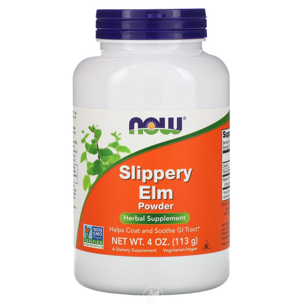 Now Foods Slippery Elm Powder Vegetarian - 4 Oz., Pack of 2