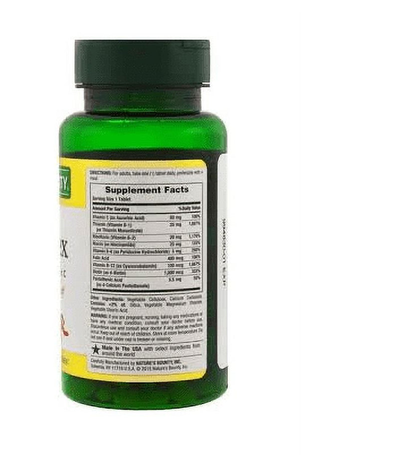 Nature'S Bounty B-Complex with Folic Acid plus Vitamin C Tablets 125 Ea