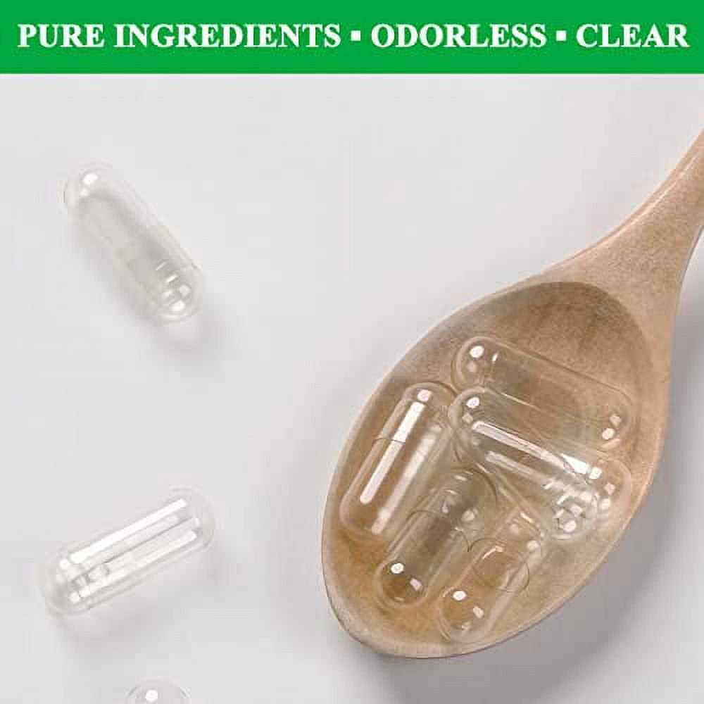 Wananfu Size 1 Empty Capsules Vegetarian (100 Count) Bundle with Micro Lab Spoon, Clear Fillable Veggie Pill Capsules Size 1 for Making Your Own Supplements