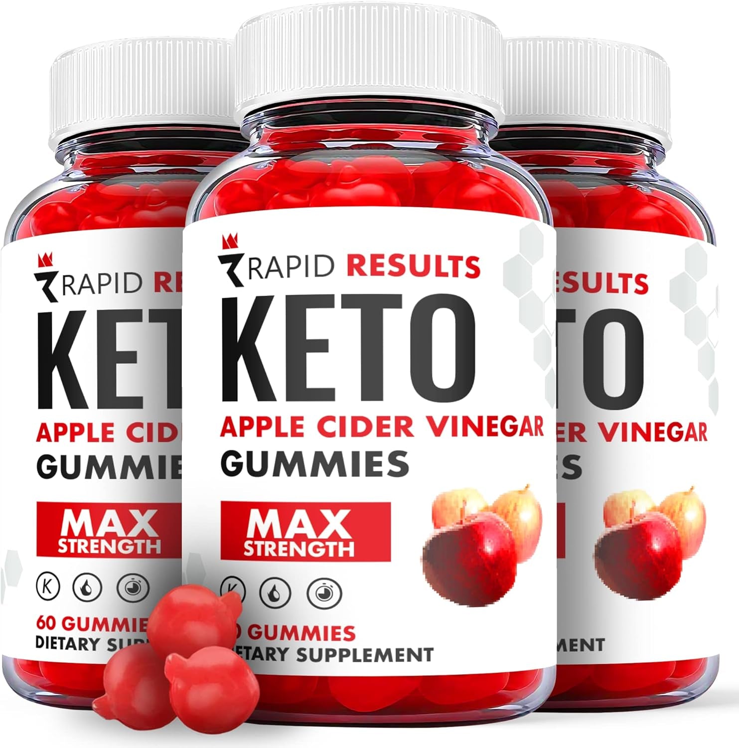 (3 Pack) Rapid Results Keto Gummies - Rapid Results Keto ACV - Rapid Results Keto - Gummies with Apple Cider Vinegar, Rapidresults Keto Gummies with ACV for Ketosis, Advanced Formula (180 Gummies)