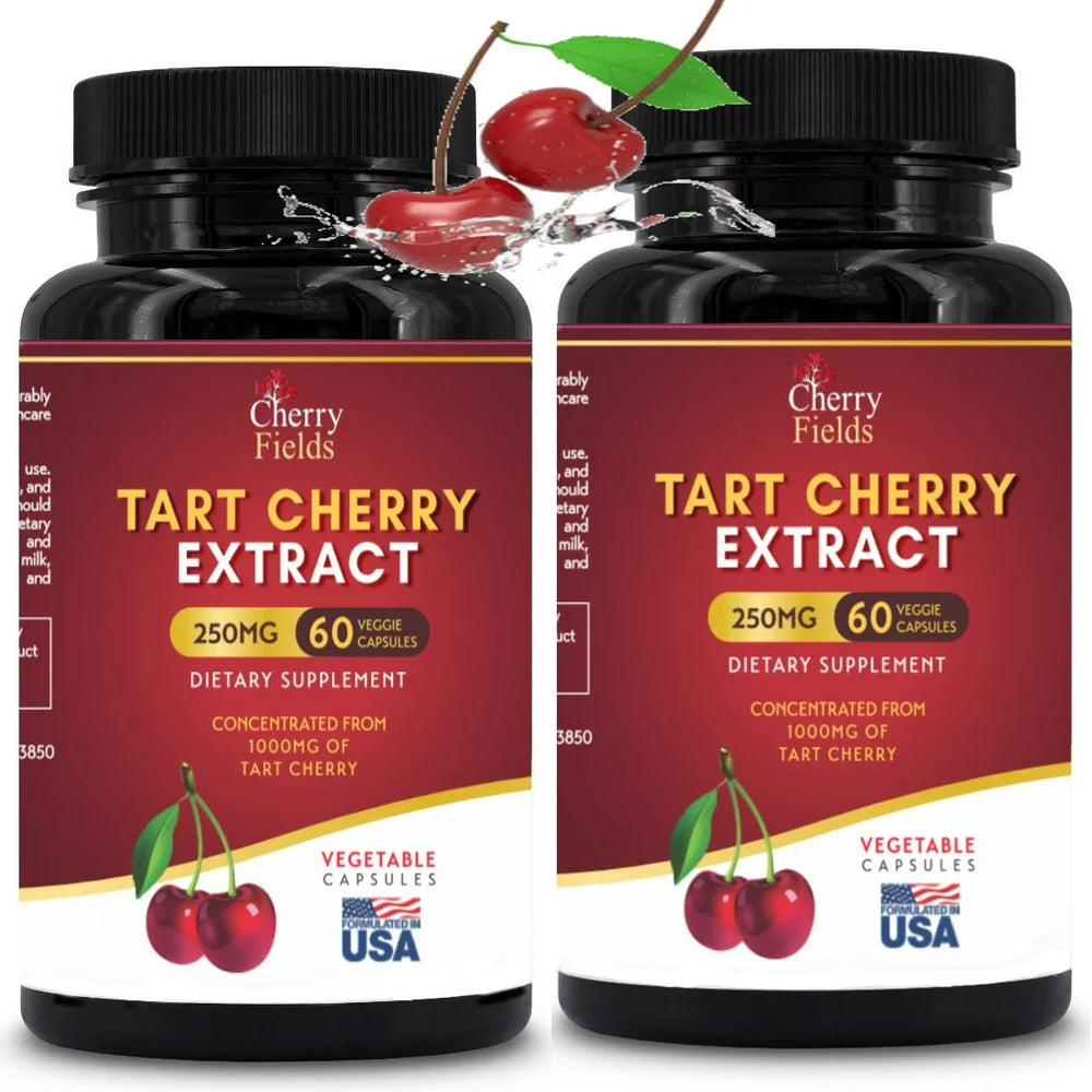 Uric Acid Support - Tart Cherry Extract - New Lowering Formula, 120 Vcaps - (Cherry Fields 2 Bottles)