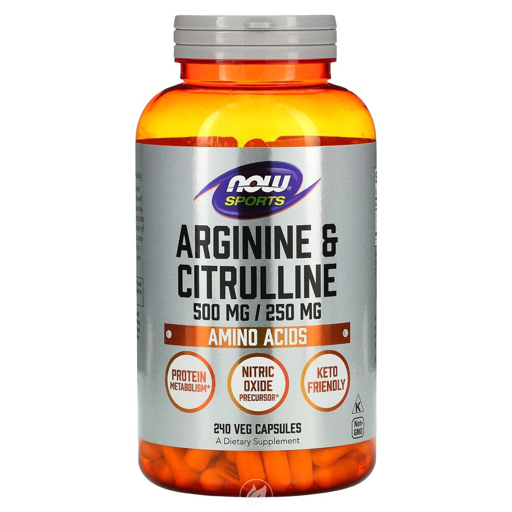 NOW Sports Arginine 500Mg Citrulline 250Mg 240 Vcaps