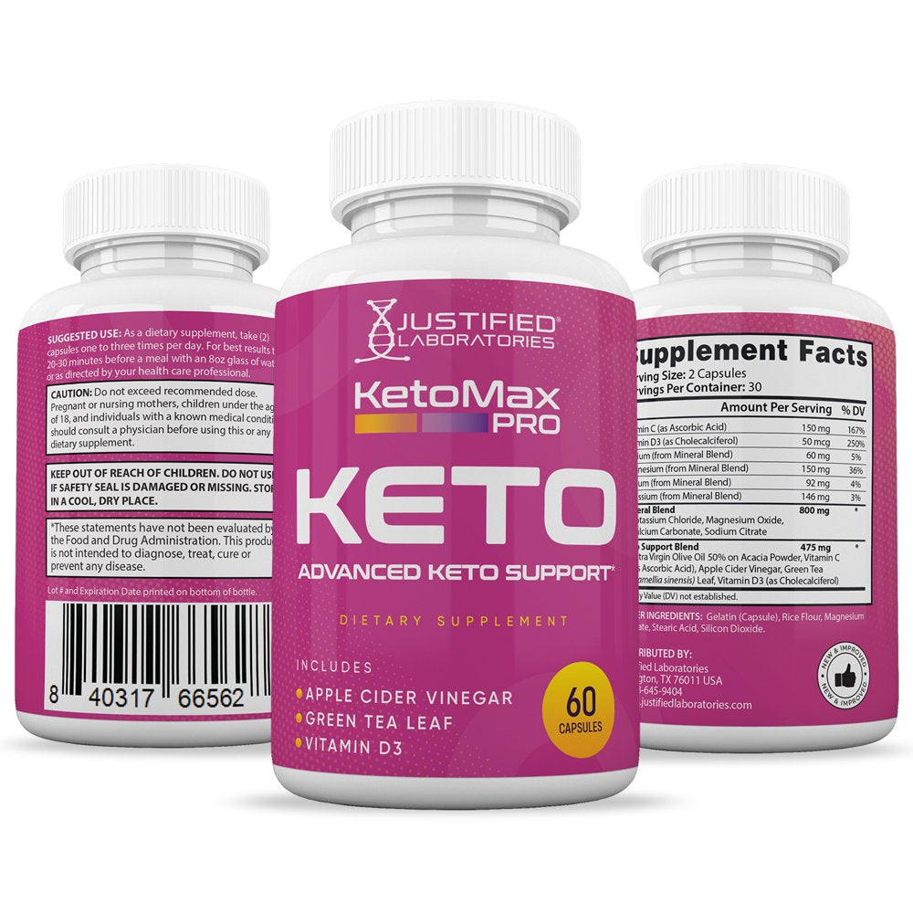 (3 Pack) Keto Max Pro ACV Pills 1275Mg Alternative to Gummies Dietary Supplement 180 Capsules