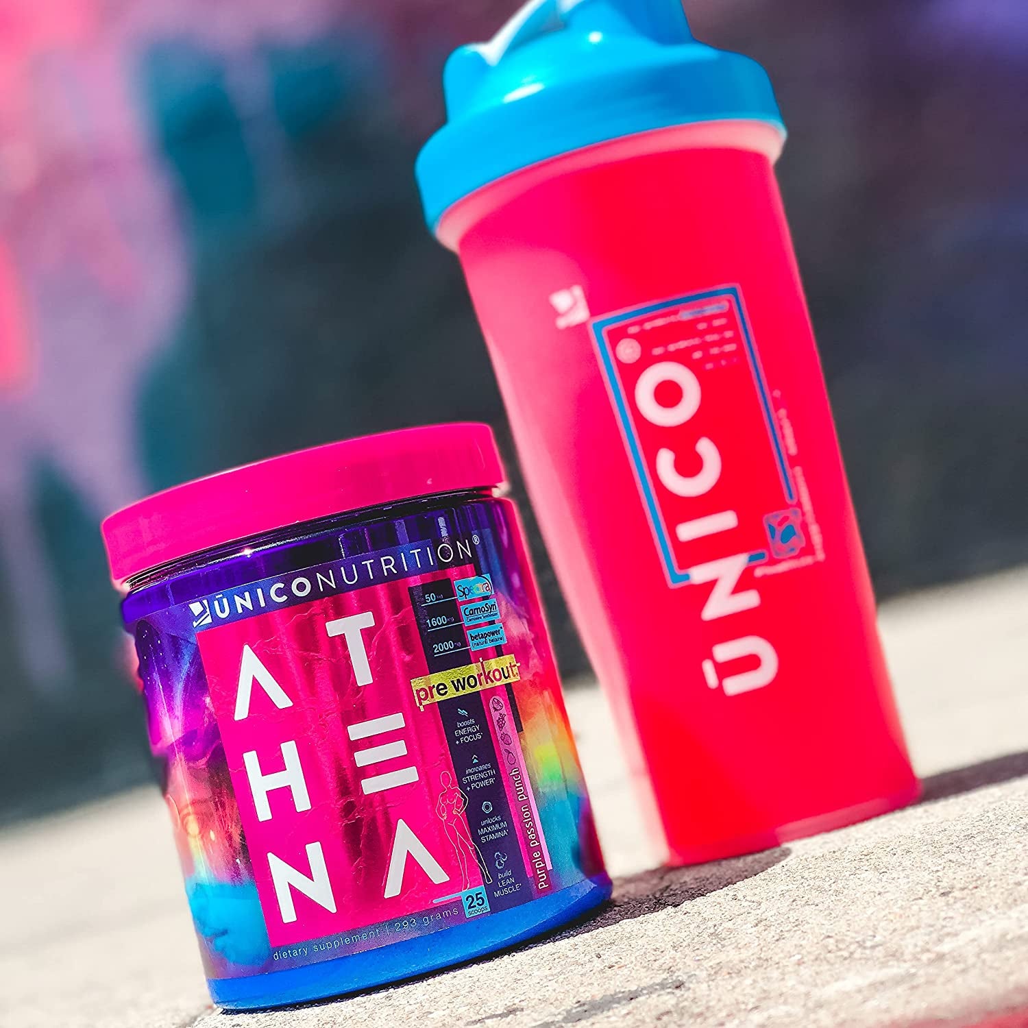 Unico Athena Unleashed Pre-Workout without Creatine | Creatine-Free Pre-Workout | Strawberry Margarita Flavor | Pre Workout Women | 25 Servings | 250Mg Caffeine per Scoop | for Cardio or Lifting