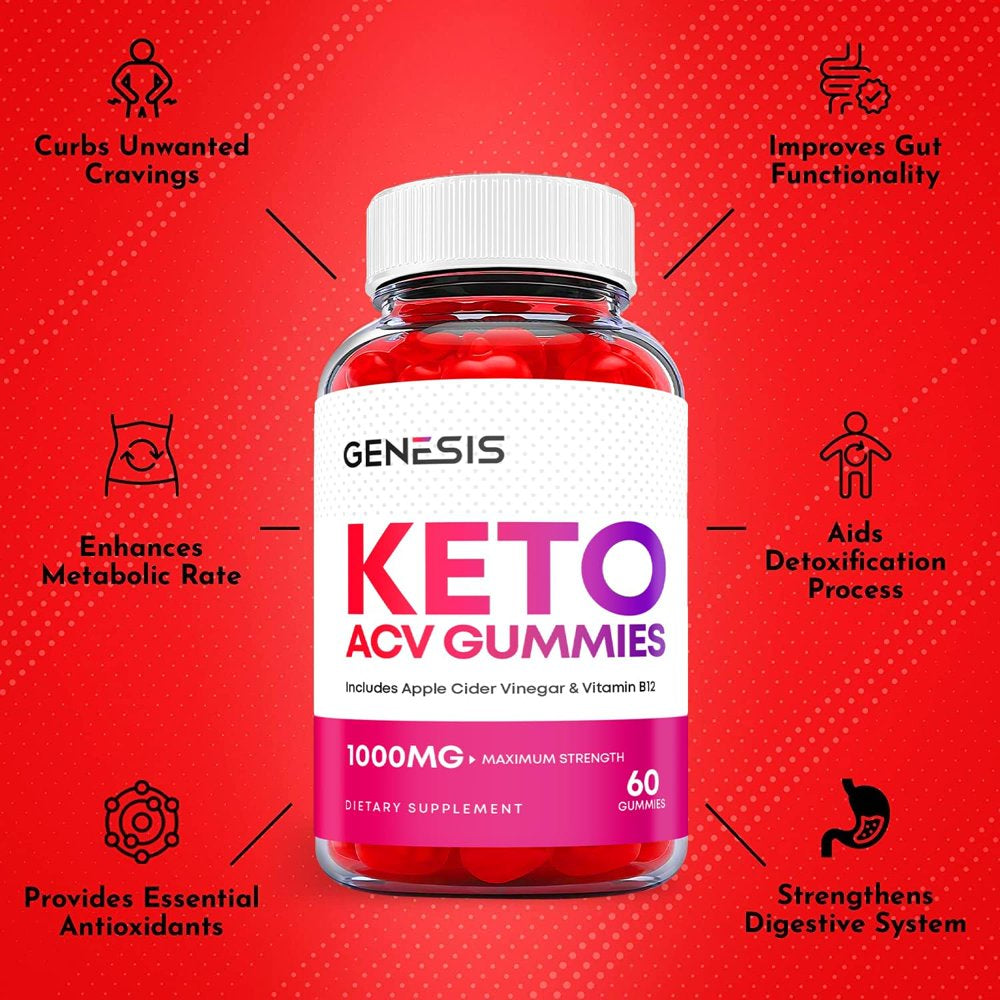 (1 Pack) Genesis Keto ACV Gummies - Supplement for Weight Loss - Energy & Focus Boosting Dietary Supplements for Weight Management & Metabolism - Fat Burn - 60 Gummies