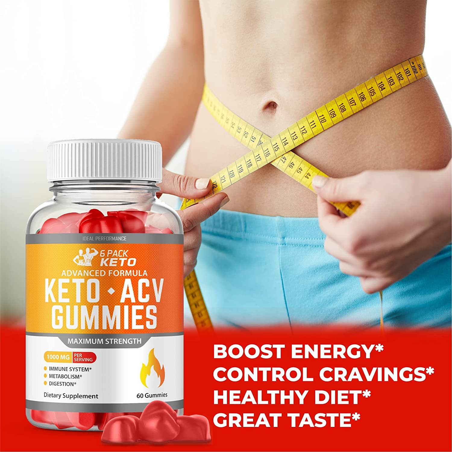 (2 Pack) 6 Pack Keto Gummies plus 6 Pack Keto Gummies Advanced Formula Start Gumm ACV Gummies (120 Gummies)