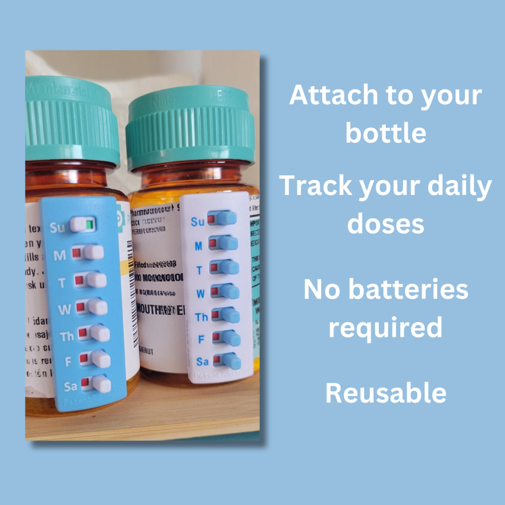 5 Pack Medication Tracker and Reminder, Take-N-Slide Reusable Pill Trackers, Attach to Your Bottle, 7 Day Tablet Reminder,Medicine,Vitamins, Adults, Pets, Pill Organizer Alternative, Multi Dose,Travel