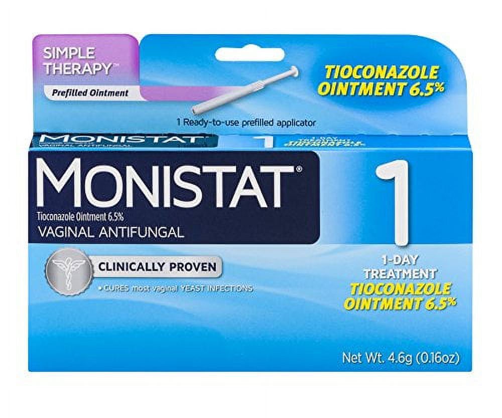 Monistat 1-Simple Therapy-Vaginal Antifungal 1-Day Treatment 0.16-Ounce Prefilled Applicator, Ready to Use