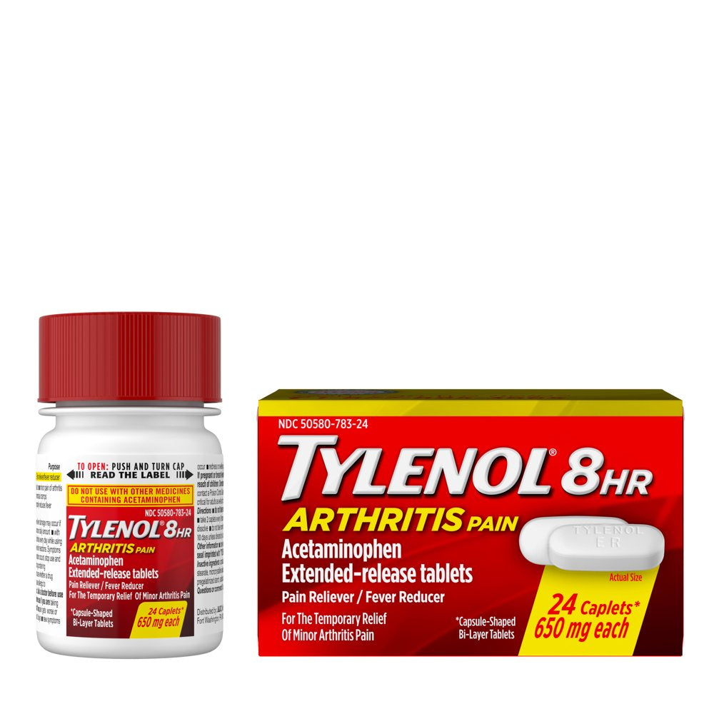 Tylenol 8 Hour Arthritis & Joint Pain Acetaminophen Caplets, 24 Count