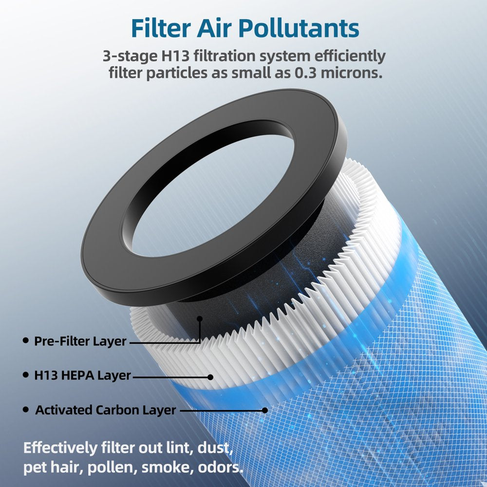 TUMISUE H13 HEPA Air Purifier Air Cleaner with Washable Filter for Allergy and Asthma