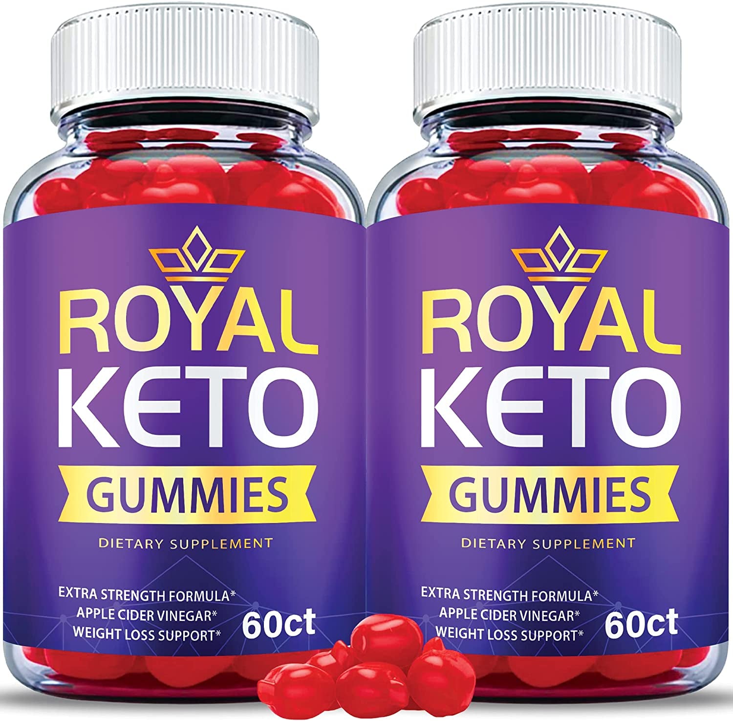 (2 Pack) Royal Keto Gummies - Official Formula, Vegan - Royal Keto Gummy Advanced Strength Formula 1000Mg Apple Cider Vinegar Gummies with Beet Root Juice, Vitamin B12, VB6 ACV Keto (120 Gummies)