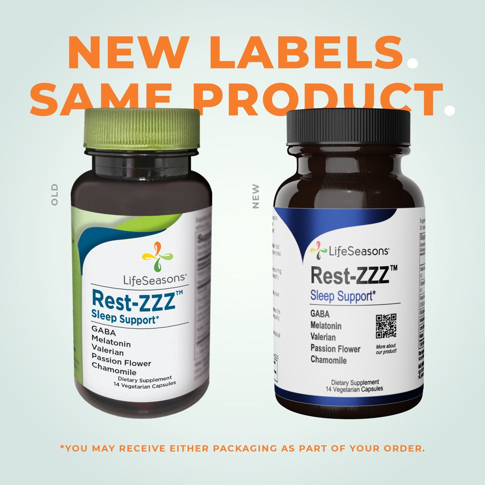 Lifeseasons - Rest-Zzz - Natural Sleep Supplement - Aids Restlessness - Maintain a Calm and Relaxed State without Feeling Groggy in the Morning - Low Dose Melatonin, Chamomile - 14 Capsules