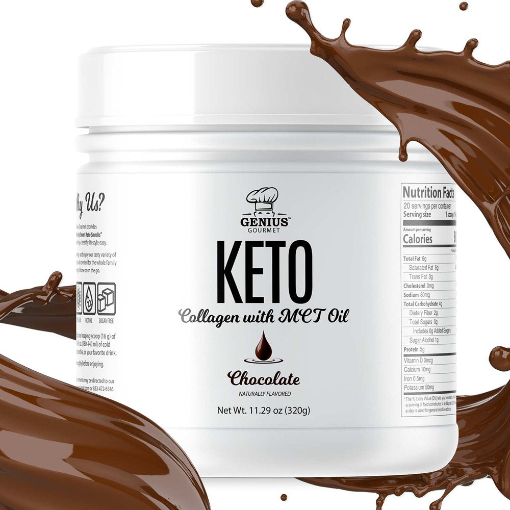 Genius Gourmet Keto Collagen Powder with MCT OIL - Chocolate