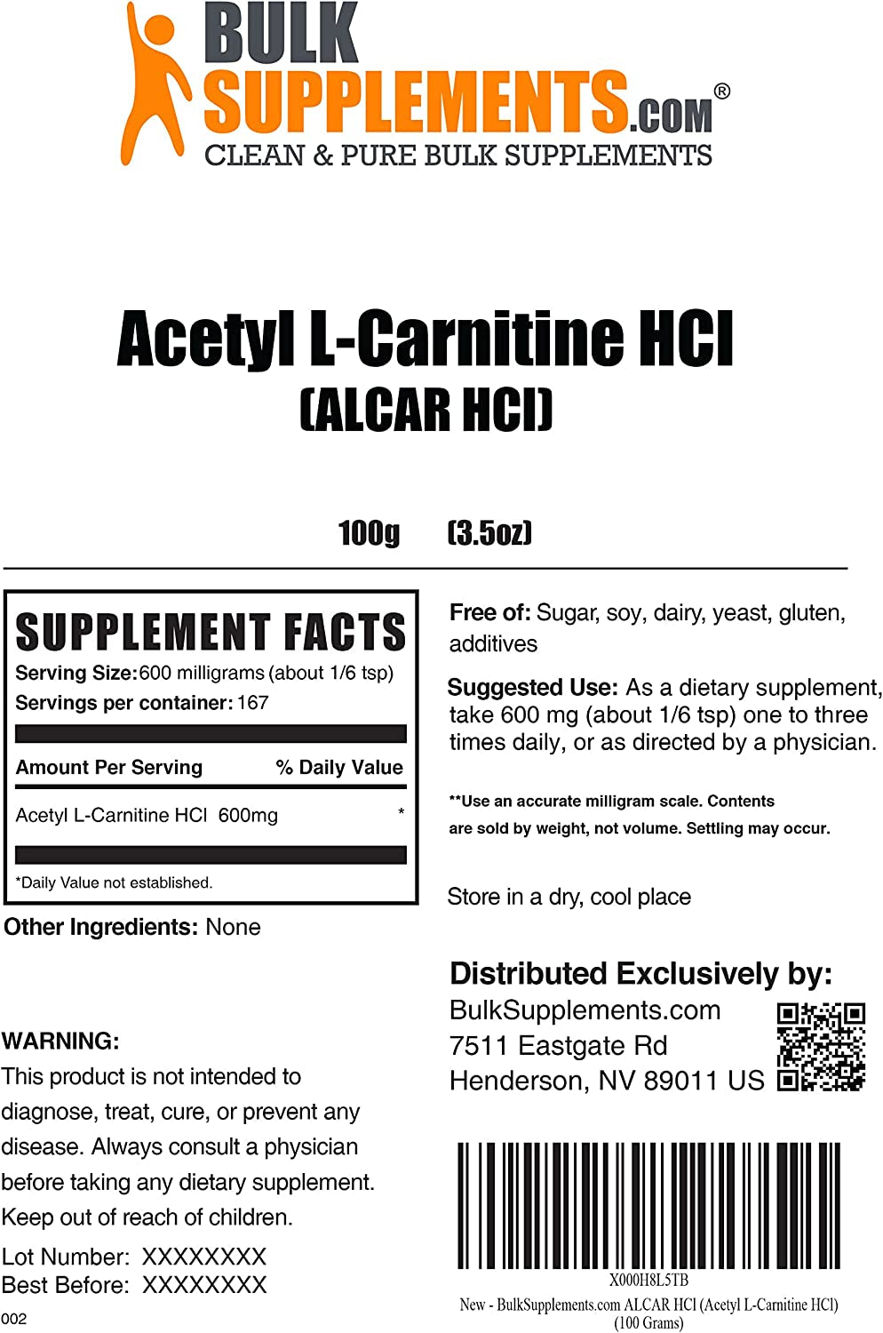 BULKSUPPLEMENTS.COM L-Carnitine Powder 100G (Pack of 1), Acetyl L-Carnitine Powder (ALCAR Hcl) 100G (Pack of 1), Calcium Pyruvate Powder 500G (Pack of 1) & Beta Alanine Powder 500G (Pack of 1) Bundle