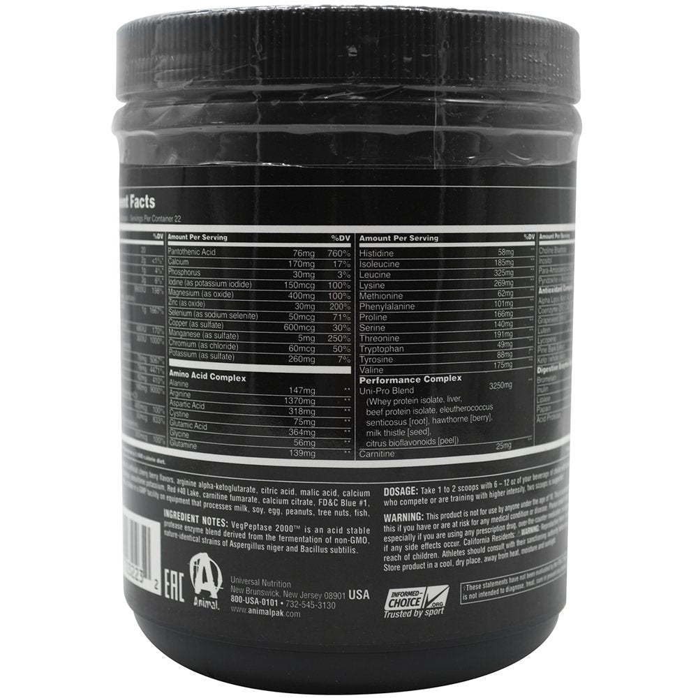 Universal Nutrition Animal Pak Powder Supplement - Cherry Berry - 22 Servings