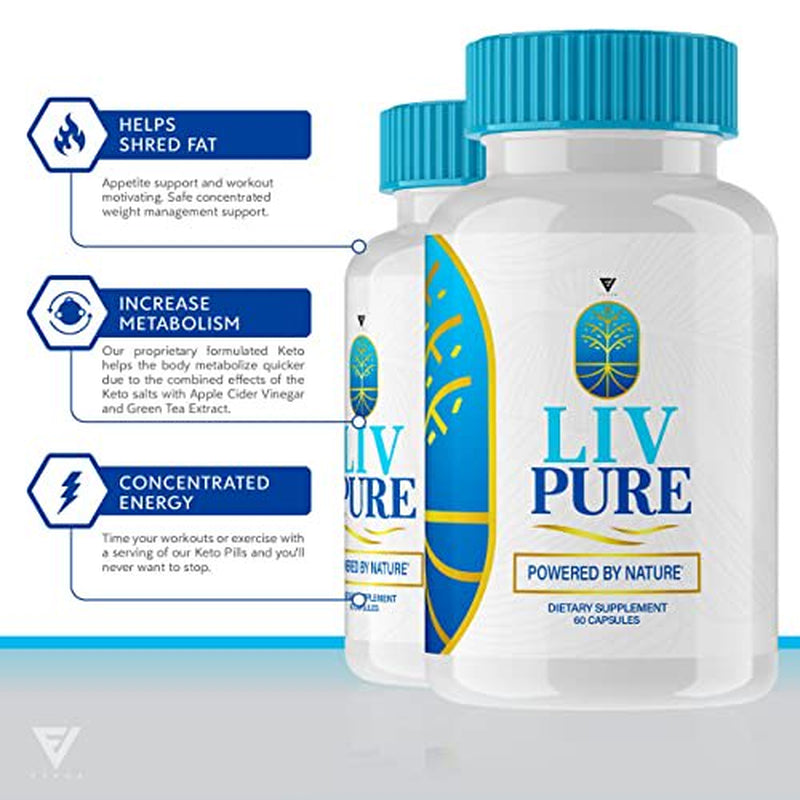 (3 Pack) Liv Pure Weight Loss Pills, Liv Pure Liver Detox Management Capsules Supplement, Livpure Advanced Formula Health Support - Live Pure Detox Stomach Cleanse Livepure (180 Capsules)