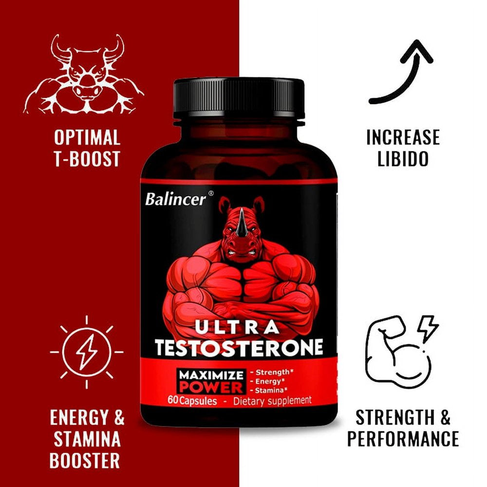 Balincer Men'S Testosterone Booster - Increase Energy, Endurance, Reduce Fatigue, Dietary Supplement Capsules