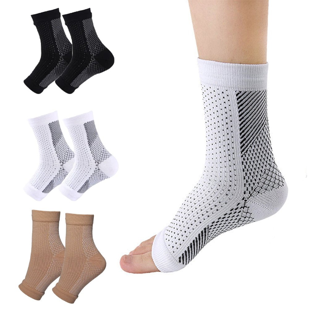 3 Pairs Neuropathy Socks Ankle Compression Socks Men Women Soothe Socks for Ankle Brace Plantar Fasciitis Pain Relief(Mutilcolor 5-L/XL)