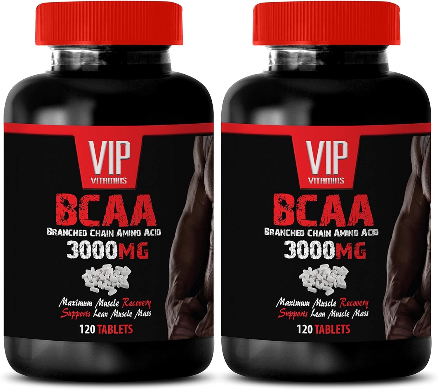 Workout for Women and Men - BCAA 3000 MG - BRANCHED Chain Amino Acid - Amino Acid Supplement, 2 Bottles (240 Tablets)